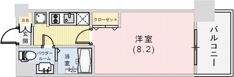 アプリーレ神戸元町(1K/5階)の間取り写真