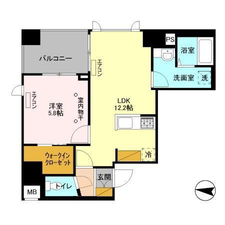 フェリス コート(1LDK/4階)の間取り写真