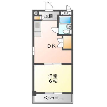 マンション山本 壱番館(1DK/8階)の間取り写真