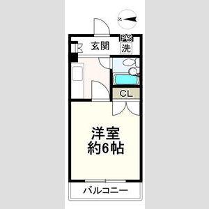 シャルマン湊川(1K/2階)の間取り写真