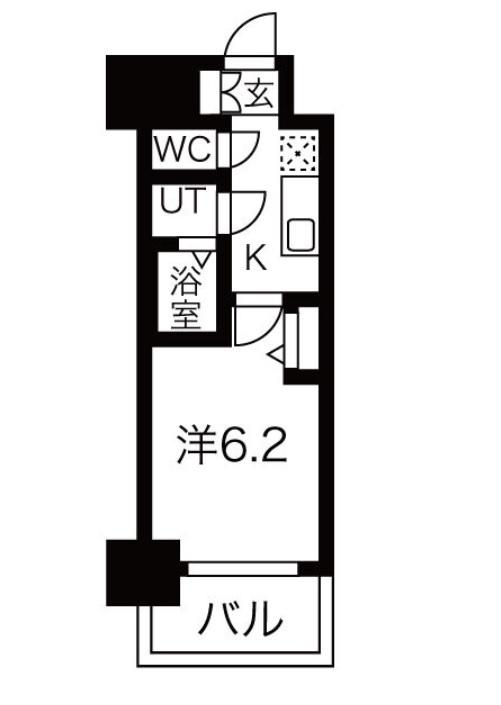 メイクスWアート今池III(1K/11階)の間取り写真