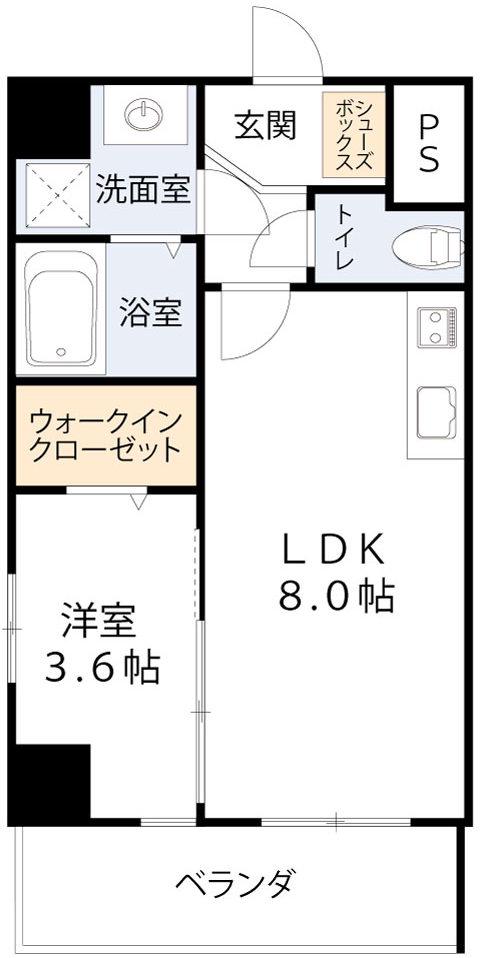 KAUNIS LUSSO(1LDK/4階)の間取り写真
