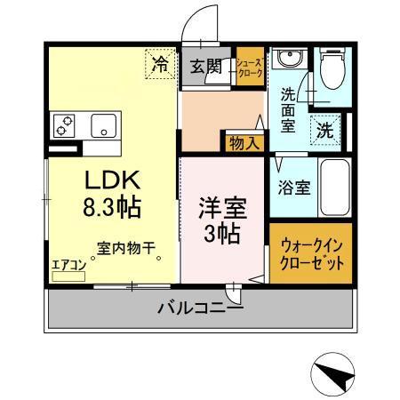 JR常磐線 柏駅 徒歩12分 3階建 築11年(1LDK/3階)の間取り写真