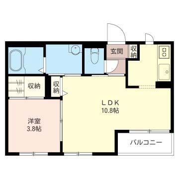 アミティエ(1LDK/2階)の間取り写真