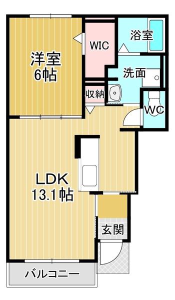 ラグジュアリー Ⅰ(1LDK/1階)の間取り写真