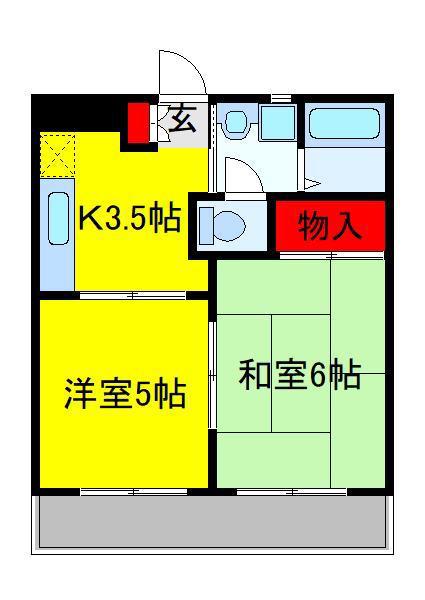 グランディーコート江戸川台(2K/1階)の間取り写真