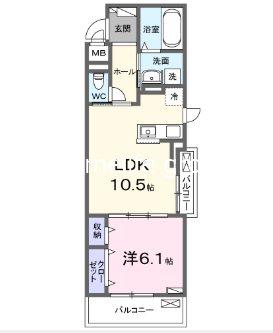 アルールII(1LDK/2階)の間取り写真
