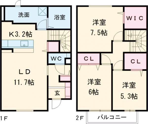 CLARIS SUMIYOSHI A(3LDK/1階)の間取り写真