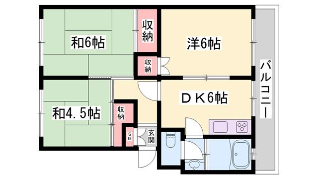 ネオコーポ平松公園前(3DK/3階)の間取り写真