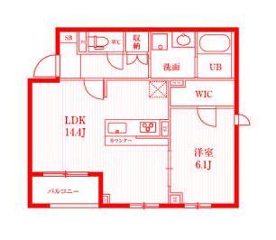 カーサ ルボートン(1LDK/1階)の間取り写真
