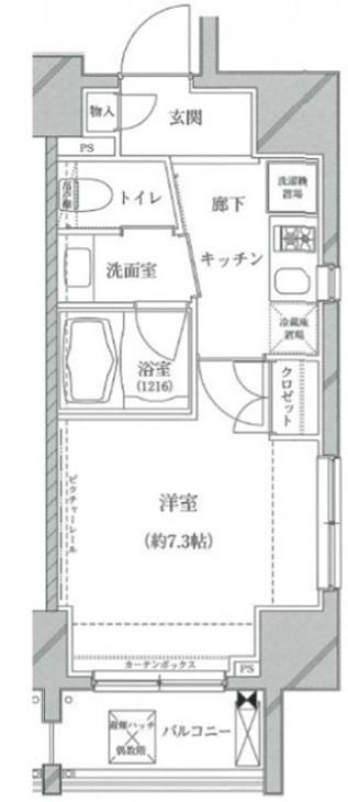 クレイシア亀戸(1K/4階)の間取り写真