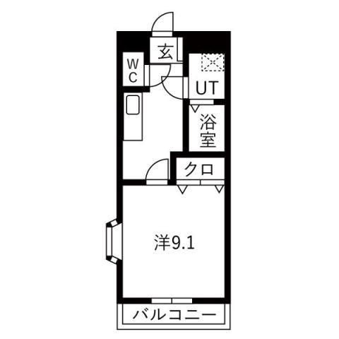 ASOBI-PALACE柊(1K/2階)の間取り写真
