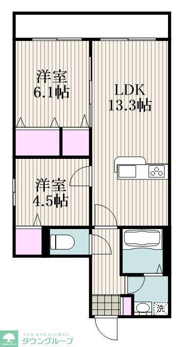 ディアSTIII(2LDK/1階)の間取り写真