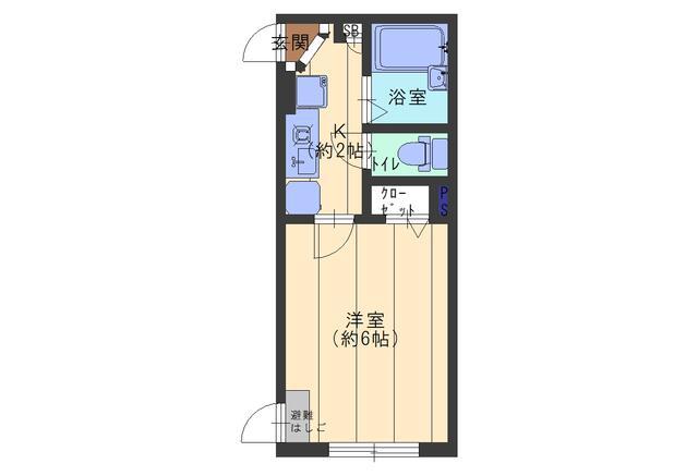 SINCREACE堀切(1K/3階)の間取り写真