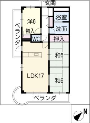 ヴィラNOA(3LDK/4階)の間取り写真