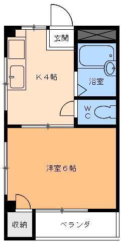 コーポヤマウチ(1K/3階)の間取り写真