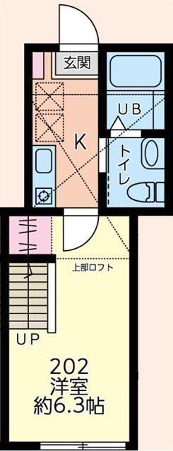 プルミエール多摩大塚(1K/2階)の間取り写真