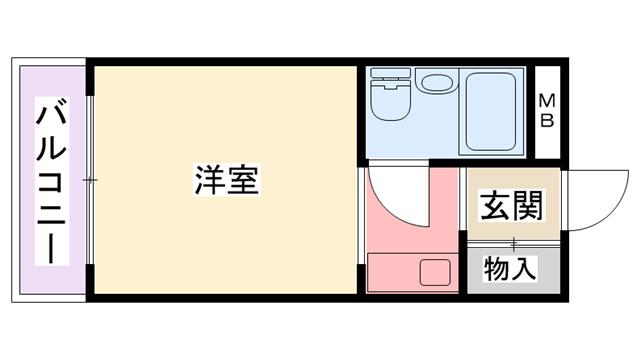 アニバーサリー40(1K/7階)の間取り写真