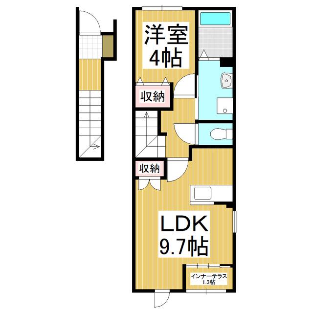 L.CALMIA(1LDK/2階)の間取り写真