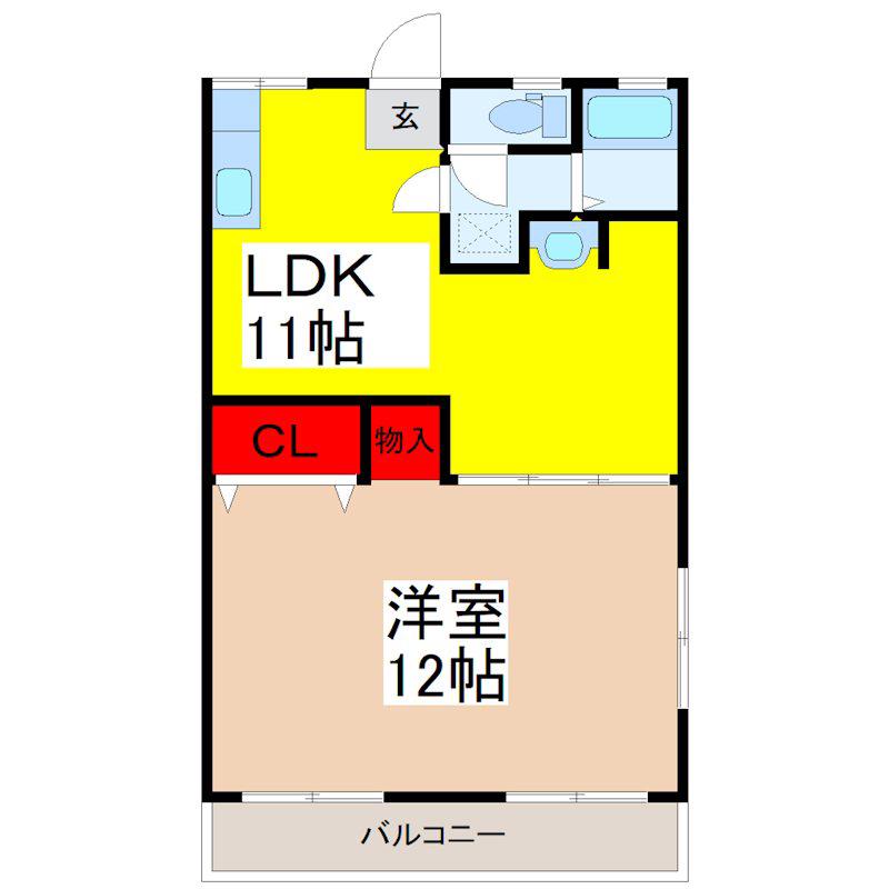 伊藤マンション(1LDK/1階)の間取り写真