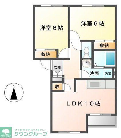 ドリームハイツ(2LDK/2階)の間取り写真