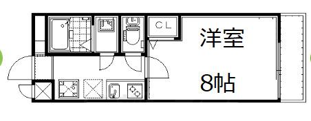 K Sメゾンフォックス(1K/5階)の間取り写真