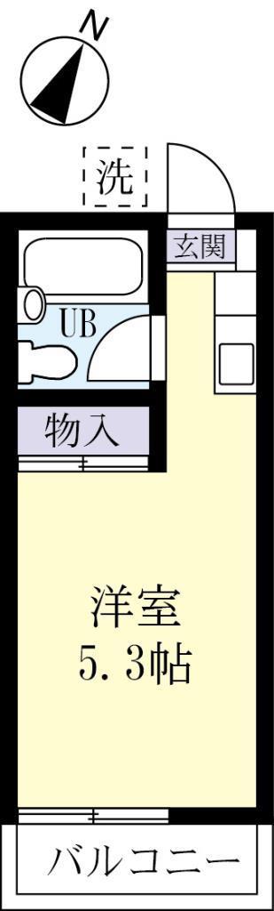 メルベイユ土浦(ワンルーム/1階)の間取り写真