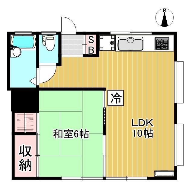 ハウス白石(1LDK/2階)の間取り写真