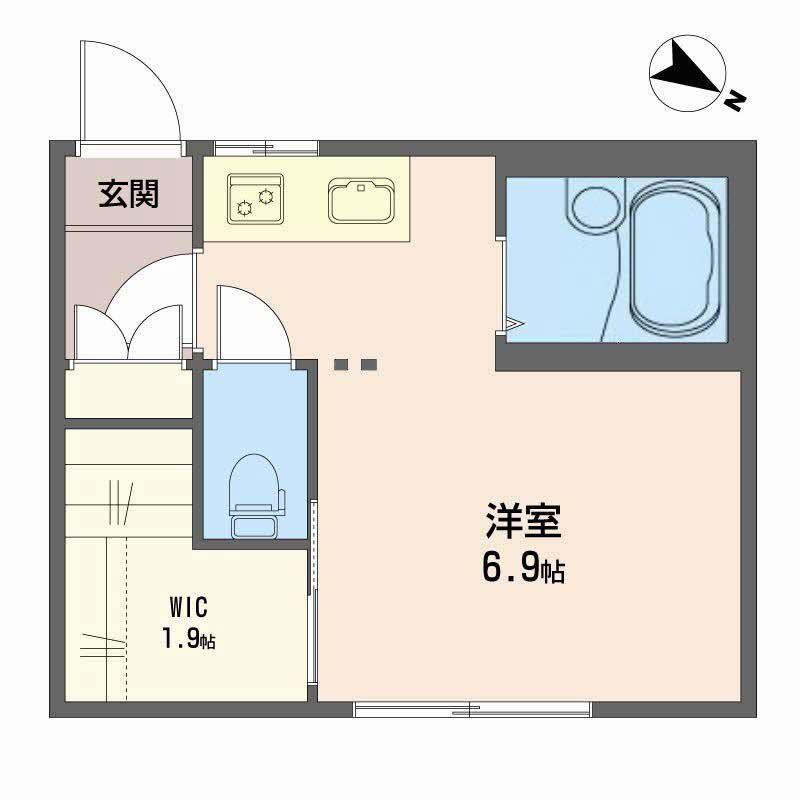 フロンティア5番館(ワンルーム/2階)の間取り写真