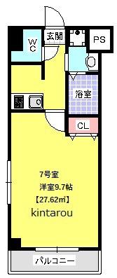 金太郎ヒルズ18(1K/2階)の間取り写真