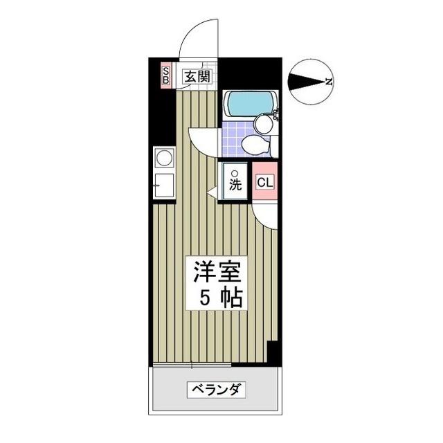 ウインベルソロ越谷第3(ワンルーム/2階)の間取り写真