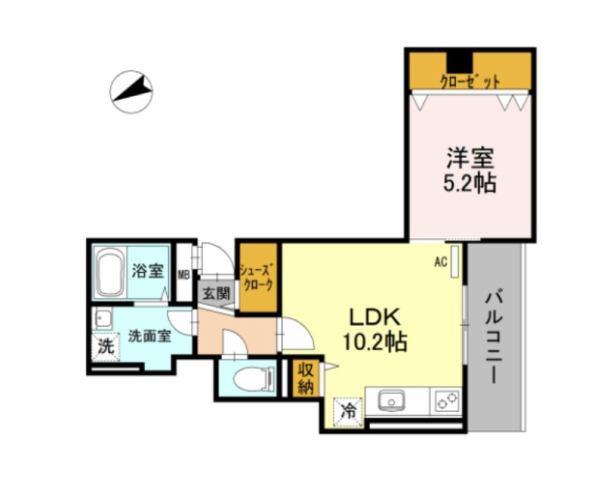 パラストKS(1LDK/3階)の間取り写真
