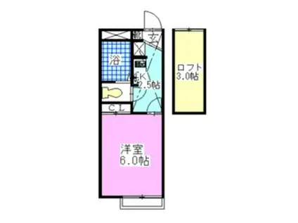 レオパレス西船ガーデンコート(1K/1階)の間取り写真