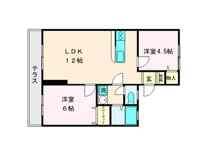 AQUA(2LDK/2階)の間取り写真