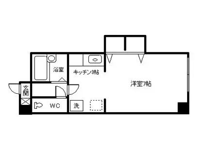 ウエルス光ヶ丘II(ワンルーム/3階)の間取り写真