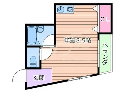 桜コーポ(ワンルーム/3階)の間取り写真