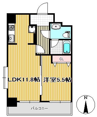 ヒューマンハイム平成(1LDK/2階)の間取り写真