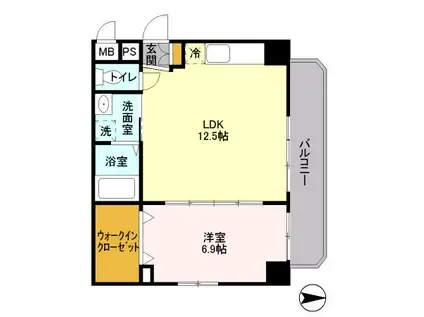 グローセインゼル湯島(1LDK/8階)の間取り写真