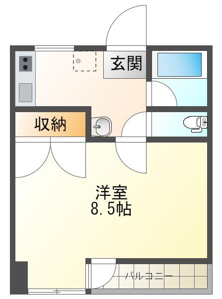 アークヒルズWATANABE11(1K/2階)の間取り写真