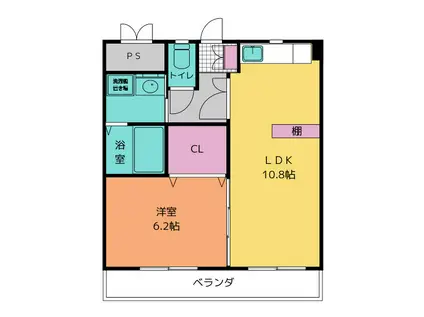 レジデンス旭ヶ丘(1LDK/1階)の間取り写真