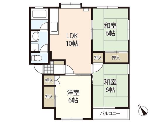 和弘ビル(3LDK/3階)の間取り写真