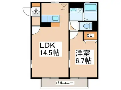 クレール(1LDK/2階)の間取り写真