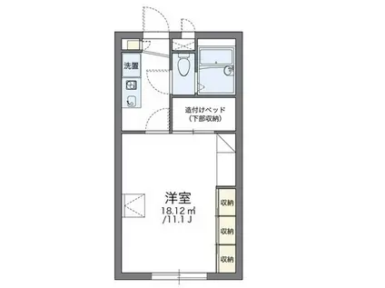レオパレス南古都(1K/2階)の間取り写真