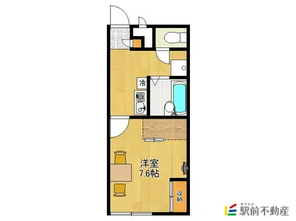 レオパレスF(1K/1階)の間取り写真