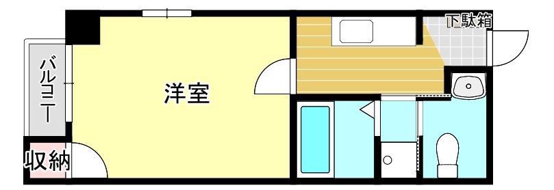 エストレーア呉服町(1K/2階)の間取り写真