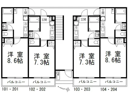 モンテ南大塚(1K/1階)の間取り写真