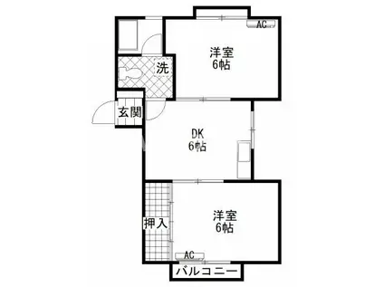 コーポエム(2DK/1階)の間取り写真