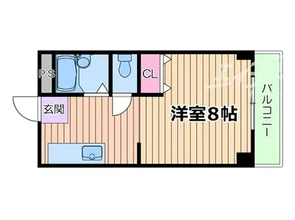 キープロハイツ(1K/3階)の間取り写真