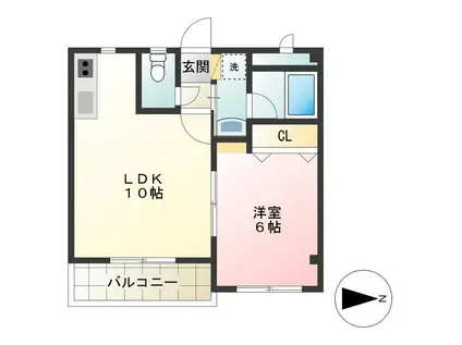 マモルハイツII(1LDK/3階)の間取り写真