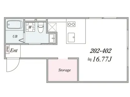 THE TRIAS NISHINIPPORI(1LDK/2階)の間取り写真